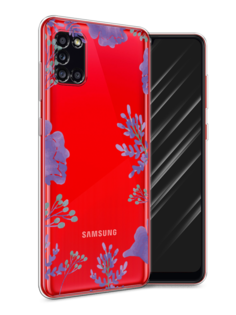 Чехол Awog на Samsung Galaxy A31 / Самсунг A31 "Сиреневая цветочная рамка"