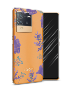 Чехол Awog на Vivo iQOO Neo6 "Сиреневая цветочная рамка"
