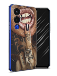 Чехол Awog на Tecno Pova 4 pro / Техно Пова 4 Про "Девушка с татуировками"