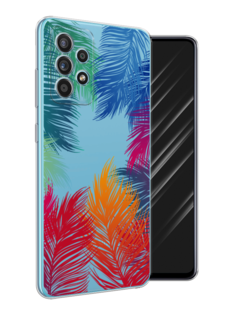 Чехол Awog на Samsung Galaxy A52 / Самсунг A52 "Рамка из перьев"