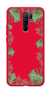 Чехол Awog на Xiaomi Redmi 9 "Листья папоротника рамка"