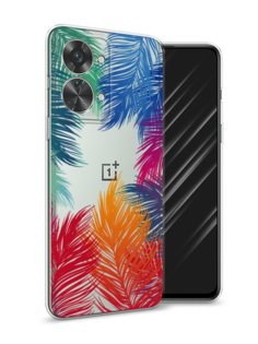 Чехол Awog на OnePlus Nord 2T / ВанПлас Норд 2T "Рамка из перьев"