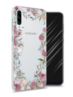 Чехол Awog на Samsung Galaxy A50/A30S "Розовая цветочная рамка"