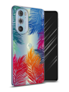 Чехол Awog на Motorola Edge 30 Pro "Рамка из перьев"