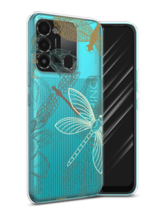 Чехол Awog на Tecno Spark Go 2022/8С/9 "Тени стрекоз"