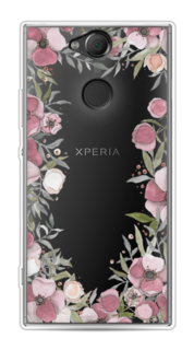Чехол Awog на Sony Xperia XA2 "Розовая цветочная рамка"