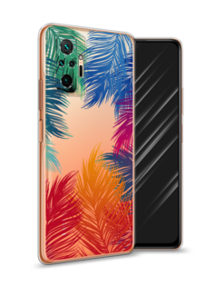 Чехол Awog на Xiaomi Redmi Note 10 Pro "Рамка из перьев"