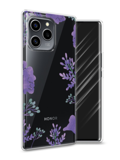 Чехол Awog на Honor 60 SE "Сиреневая цветочная рамка"