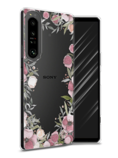 Чехол Awog на Sony Xperia 1 IV "Розовая цветочная рамка"