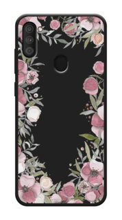Чехол Awog на Samsung Galaxy M11 / Самсунг M11 "Розовая цветочная рамка"