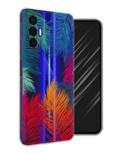 Чехол Awog на Tecno Pova 3 "Рамка из перьев"