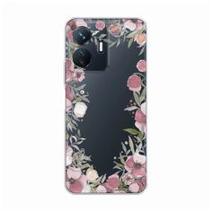 Чехол Awog на Vivo Y77e "Розовая цветочная рамка"