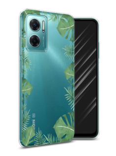 Чехол Awog на Xiaomi Redmi 10 5G "Листья папоротника рамка"