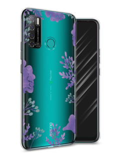 Чехол Awog на Tecno Pouvoir 4 "Сиреневая цветочная рамка"