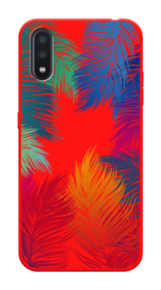 Чехол Awog на Samsung Galaxy A01 "Рамка из перьев"