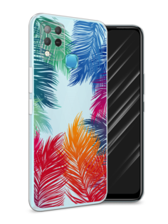Чехол Awog на Infinix HOT 10S "Рамка из перьев"