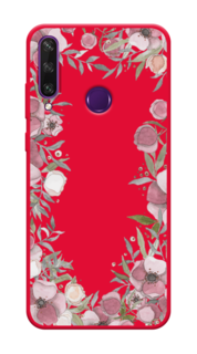 Чехол Awog на Huawei Y6p "Розовая цветочная рамка"