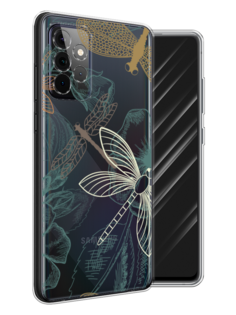 Чехол Awog на Samsung Galaxy A72 / Самсунг A72 "Тени стрекоз"