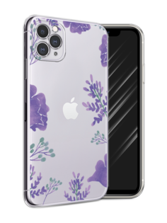 Чехол Awog на Apple iPhone 11 Pro Max / Айфон 11 Pro Max "Сиреневая цветочная рамка"