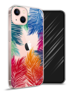 Чехол Awog на Apple iPhone 13 / Айфон 13 "Рамка из перьев"