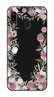 Чехол Awog на Samsung Galaxy A30/A20 "Розовая цветочная рамка"