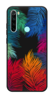 Чехол Awog на Xiaomi Redmi Note 8 "Рамка из перьев"