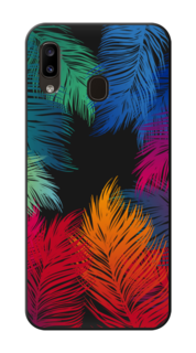 Чехол Awog на Samsung Galaxy A20/A30 "Рамка из перьев"