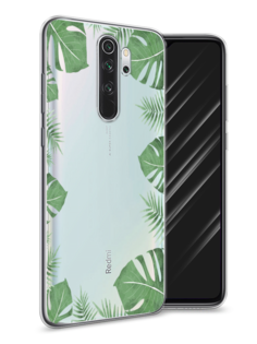 Чехол Awog на Xiaomi Redmi Note 8 Pro "Листья папоротника рамка"