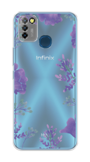 Чехол Awog на Infinix HOT 10 Lite "Сиреневая цветочная рамка"