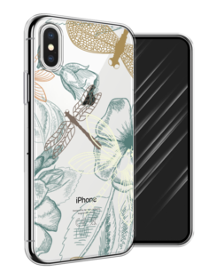 Чехол Awog на Apple iPhone XS (10S) / Айфон XS (10S) "Тени стрекоз"