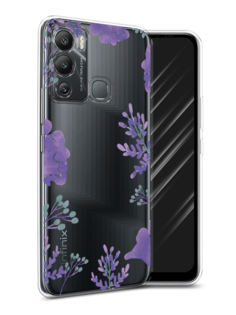 Чехол Awog на Infinix Hot 12i "Сиреневая цветочная рамка"