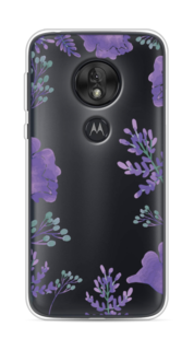 Чехол Awog на Motorola Moto G7 Play / Моторола Мото G7 Play "Сиреневая цветочная рамка"