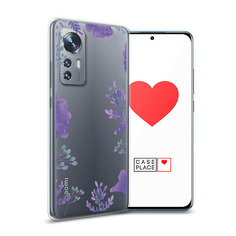 Силиконовый чехол Awog "Сиреневая цветочная рамка" для Xiaomi 12