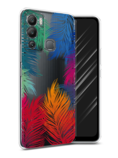 Чехол Awog на Infinix Hot 12i "Рамка из перьев"
