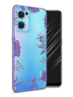 Чехол Awog на Oppo Find X5 Lite "Сиреневая цветочная рамка"
