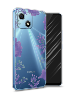 Чехол Awog на Honor Play 30 "Сиреневая цветочная рамка"