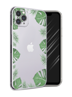 Чехол Awog на Apple iPhone 11 Pro Max / Айфон 11 Pro Max "Листья папоротника рамка"
