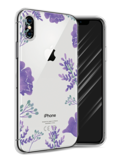 Чехол Awog на Apple iPhone X (10) / Айфон X (10) "Сиреневая цветочная рамка"