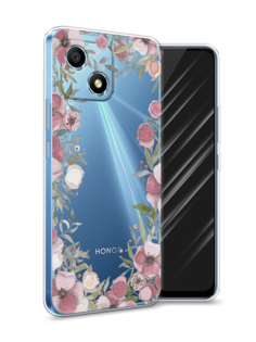 Чехол Awog на Honor Play 30 "Розовая цветочная рамка"