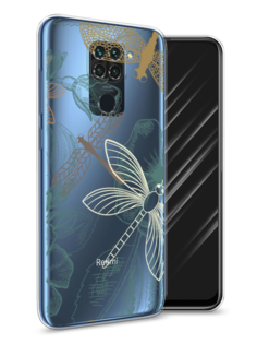Чехол Awog на Xiaomi Redmi Note 9 "Тени стрекоз"