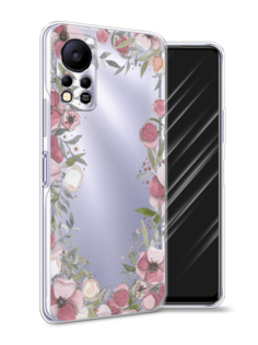 Чехол Awog на Infinix HOT 11S NFC "Розовая цветочная рамка"