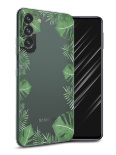 Чехол Awog на Samsung Galaxy S22 / Самсунг S22 "Листья папоротника рамка"