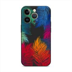 Матовый силиконовый чехол "Рамка из перьев" для Apple iPhone 14 Pro Awog