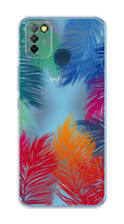 Чехол Awog на Infinix HOT 10 Lite "Рамка из перьев"