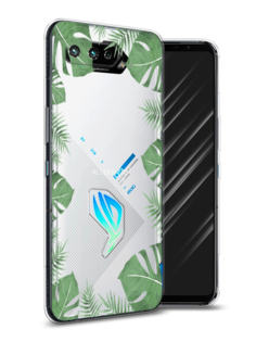 Чехол Awog на Asus ROG Phone 5S "Листья папоротника рамка"