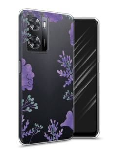 Чехол Awog на Oppo A57 4G/A77 4G/A77s 4G/A57s "Сиреневая цветочная рамка"
