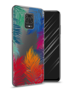 Чехол Awog на Xiaomi Redmi Note 9S/Note 9 Pro "Рамка из перьев"