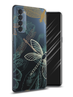Чехол Awog на Oppo Reno 4 Pro "Тени стрекоз"
