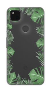 Чехол Awog на Google Pixel 4A "Листья папоротника рамка"