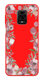 Чехол Awog на Xiaomi Redmi Note 9 Pro/9S "Розовая цветочная рамка"